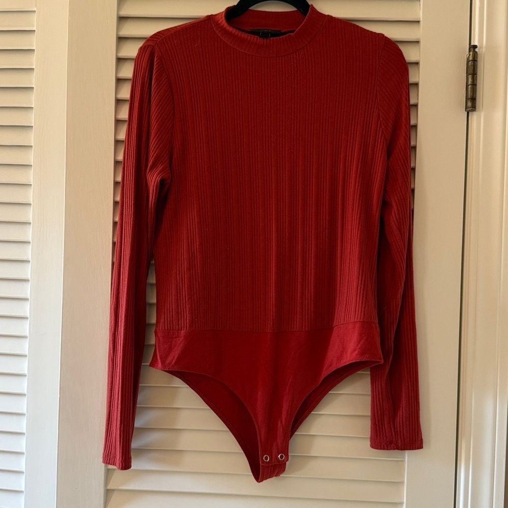 J.Crew Ribbed Mockneck Long Sleeve Bodysuit — Size L